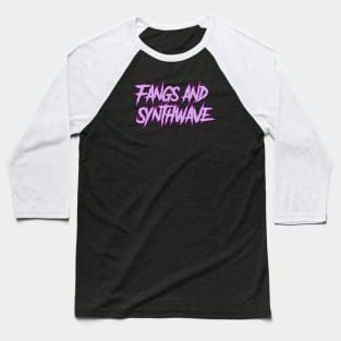 Fangs and Synth Big Violet Logo Baseball T-Shirt